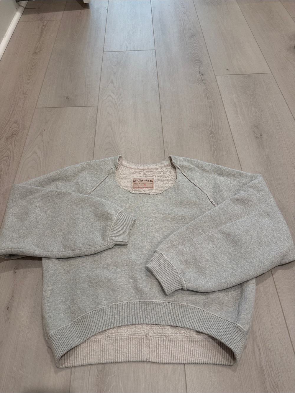 We The Free Heather Gray Scoop Neck Sweatshirt SZ XS